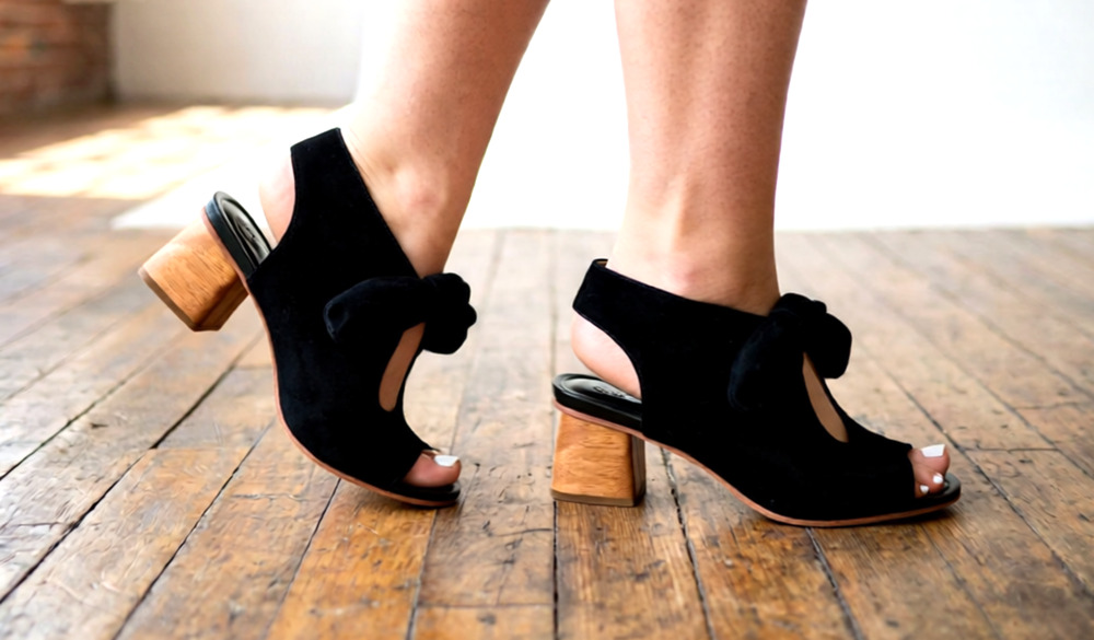 Bernardo Womens Lizzie Bow Heeled Sandals US 6.5 M Black Suede EUC